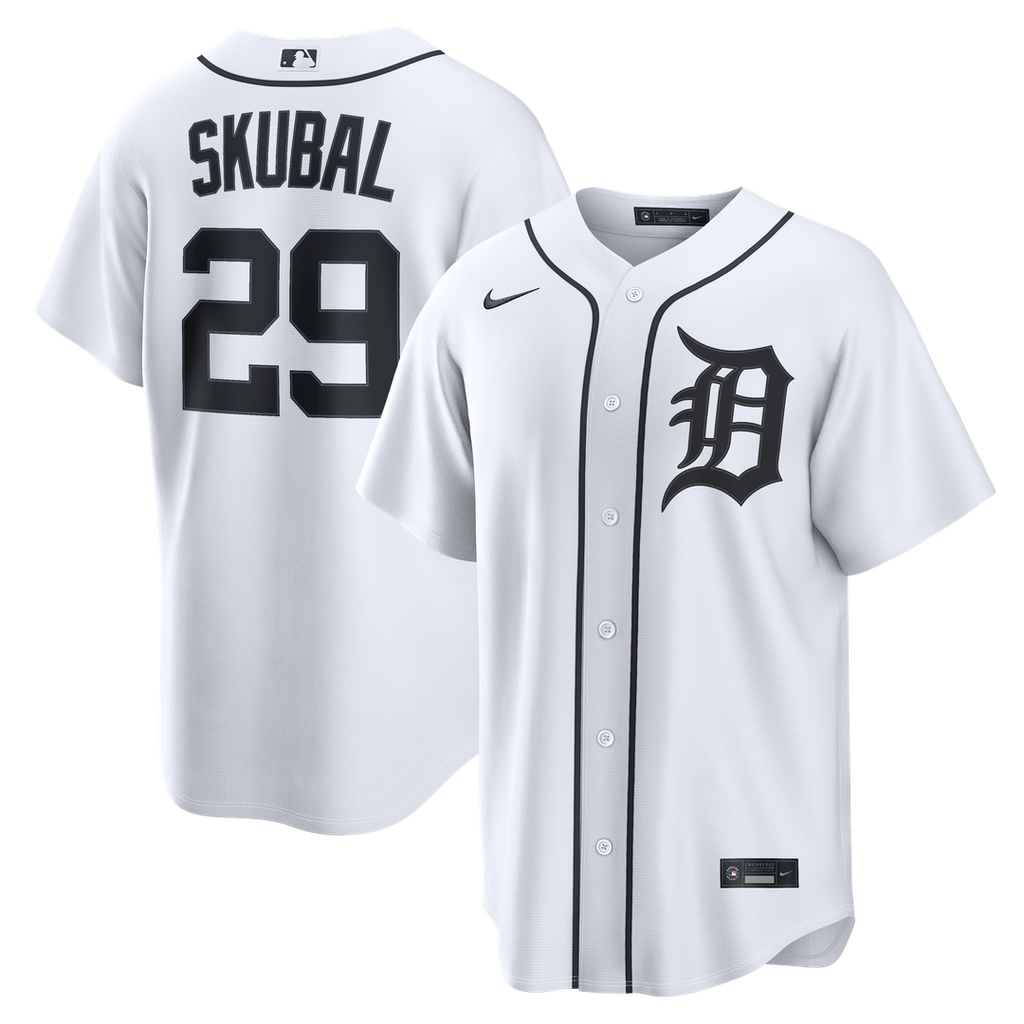 Men's Detroit Tigers Tarik Skubal White Home Replica MLB Baseball Jersey - view 1