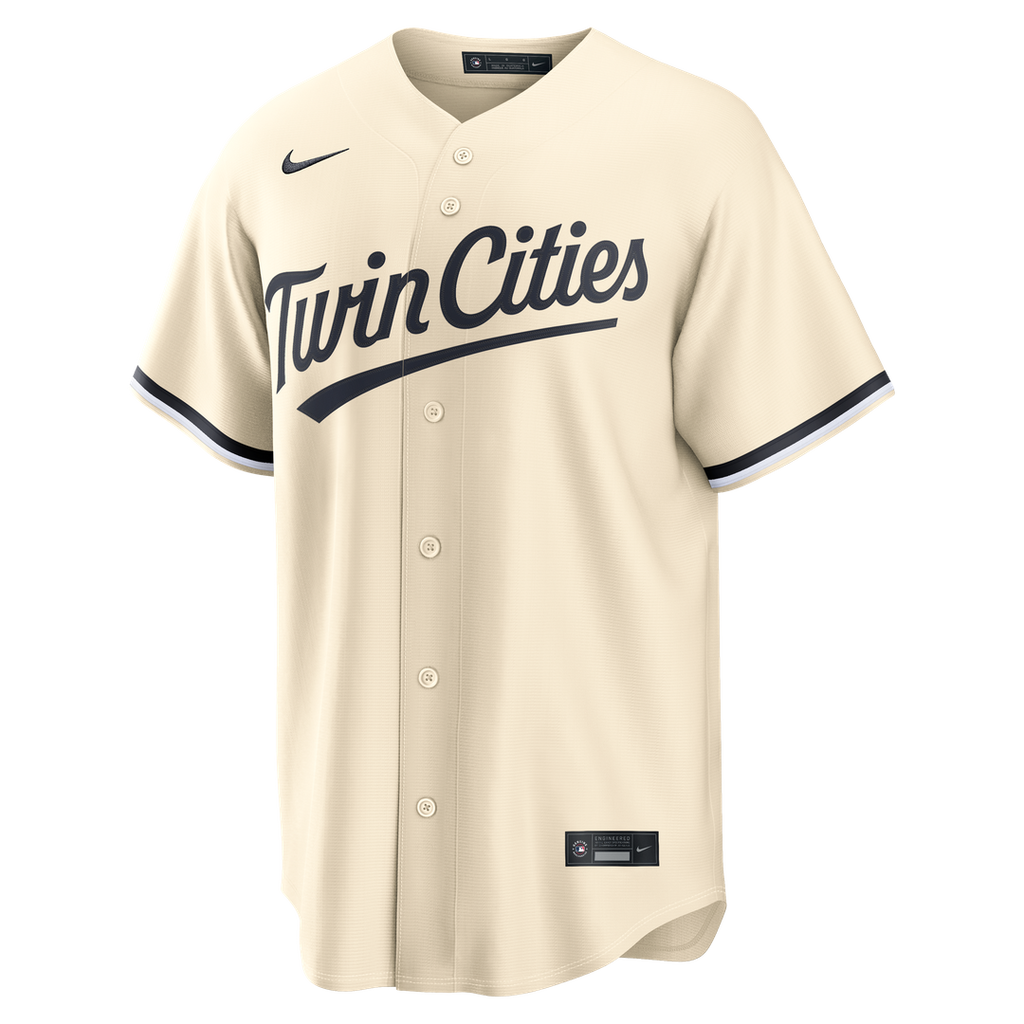 Men's Minnesota Twins Cream Alternate Replica MLB Baseball Jersey - view 2