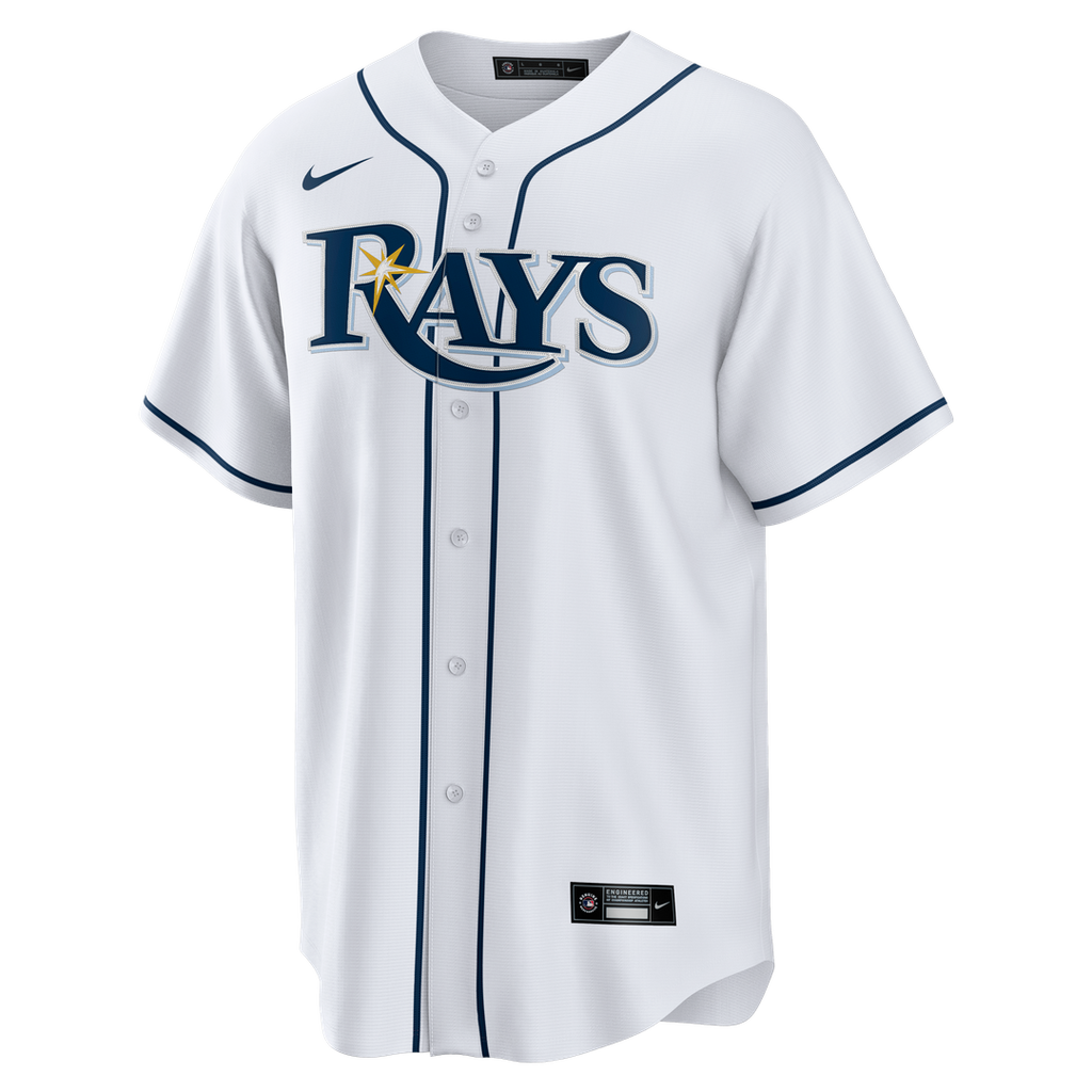 Men's Tampa Bay Rays White Home Big & Tall Replica MLB Baseball Jersey - view 2