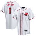 Men's Cincinnati Reds White #1 Groom Home Replica MLB Baseball Jersey - view 1