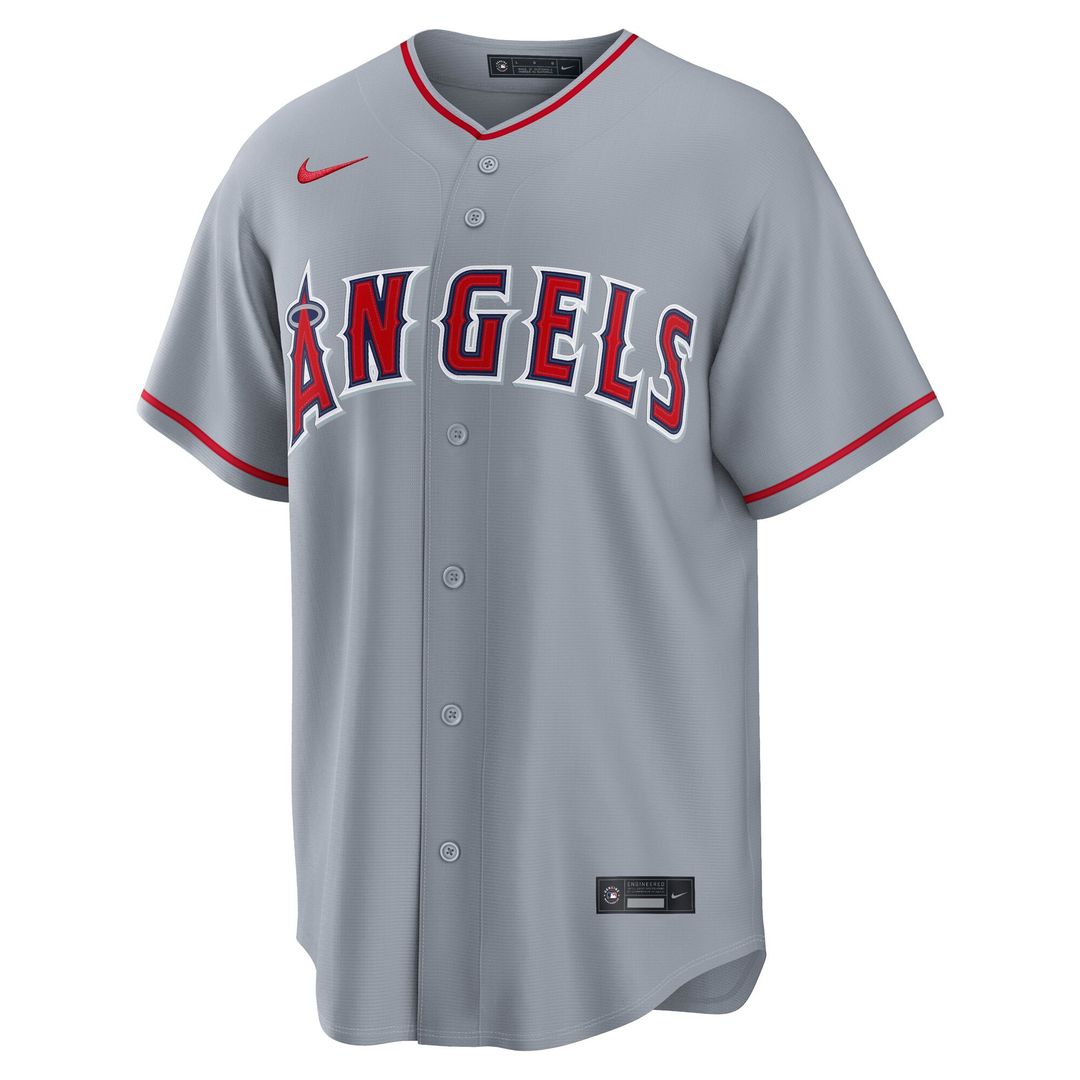 Men's Los Angeles Angels Mike Trout Gray Road Replica MLB Baseball Jersey - view 2