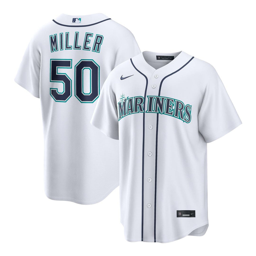 Men's Seattle Mariners Bryce Miller White Home Replica MLB Baseball Jersey - view 1
