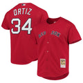 Men's Boston Red Sox David Ortiz Red Cooperstown Collection Mesh Batting Practice Button-Up MLB Baseball Jersey - view 4