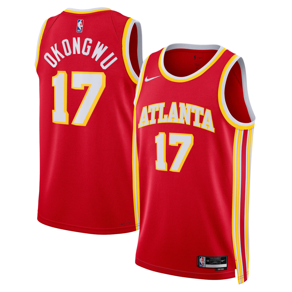 Unisex Onyeka Okongwu Atlanta Hawks Icon Edition Swingman NBA Basketball Jersey - Red - view 1