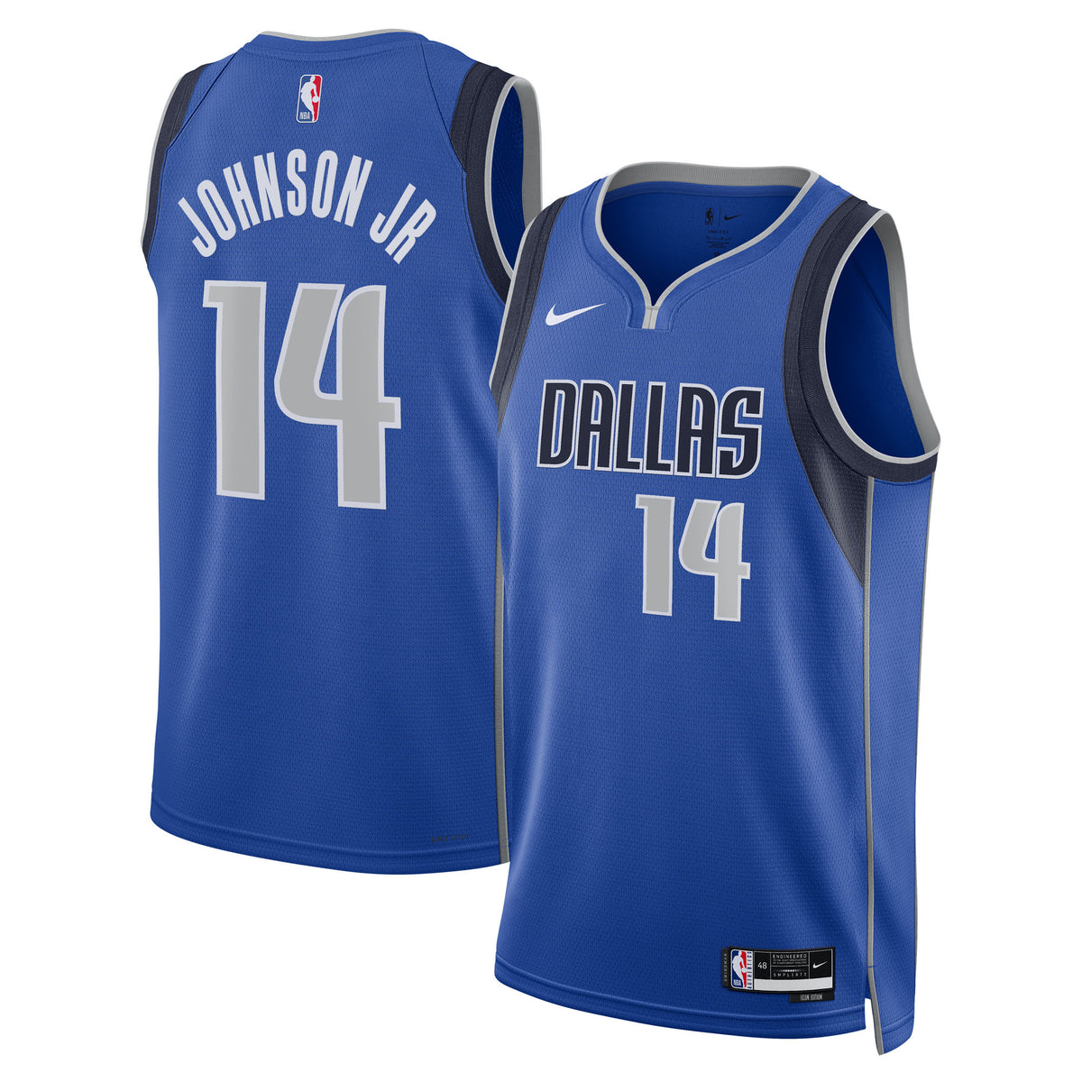 Unisex Morez Johnson Jr. Dallas Mavericks Icon Swingman NBA Basketball Jersey - Blue - view 2