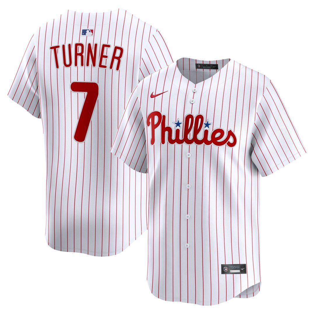 Men's Philadelphia Phillies Trea Turner White Home Limited MLB Baseball Jersey - view 4