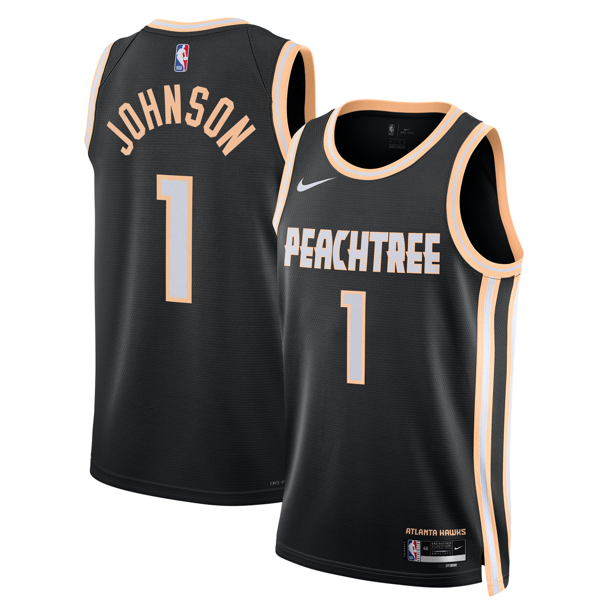 Unisex Jalen Johnson Atlanta Hawks 2025/26 City Edition Swingman NBA Basketball Jersey - Black - view 1