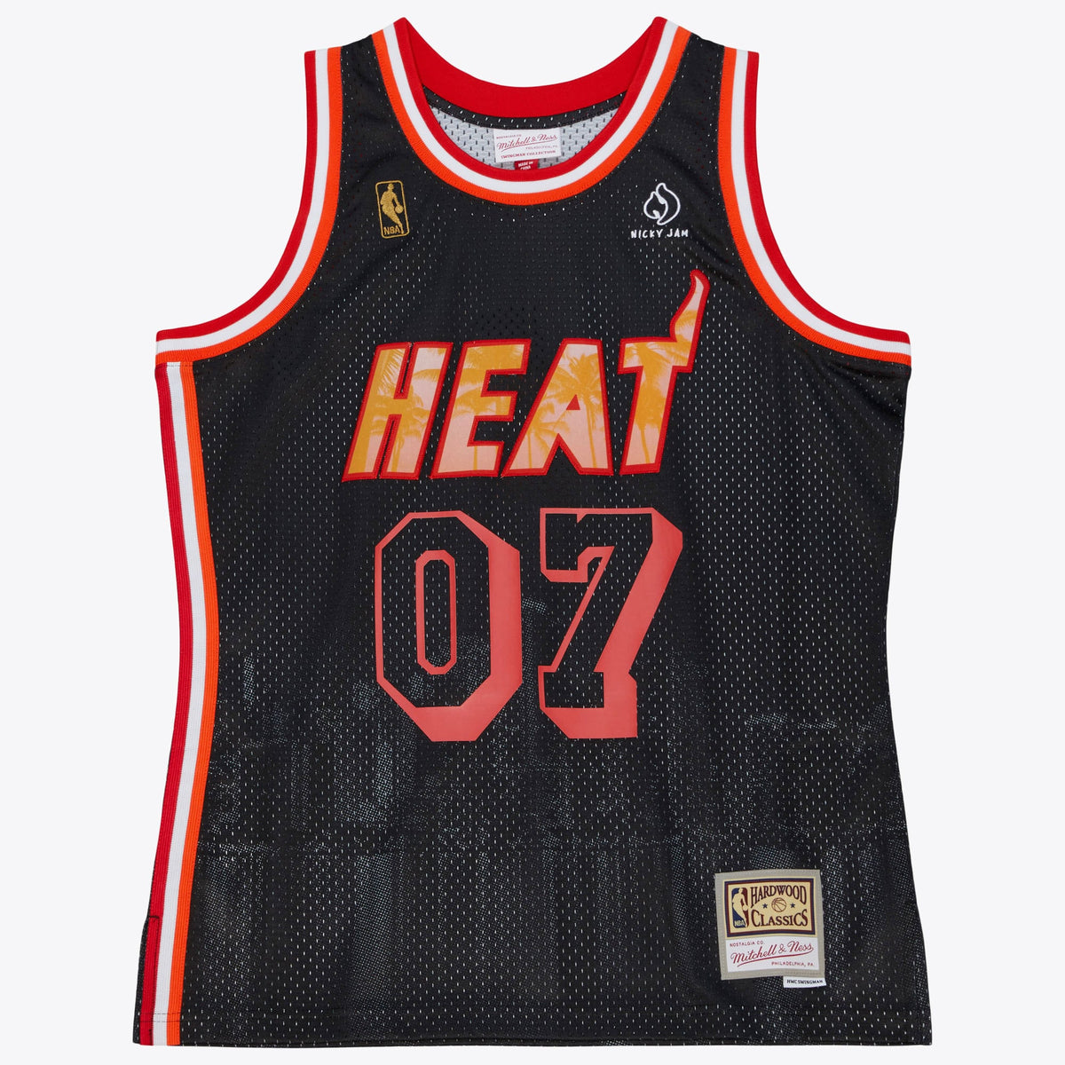 Men's Miami Heat M&N Nicky Jam Swingman NBA Basketball Jersey - view 2