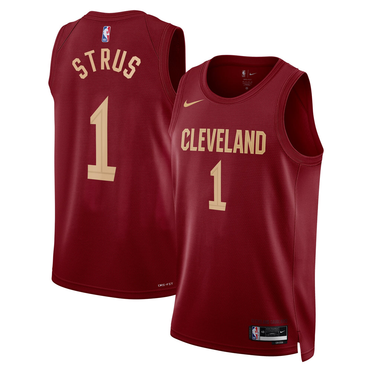 Unisex Max Strus Cleveland Cavaliers Icon Edition Swingman NBA Basketball Jersey - Maroon - view 2