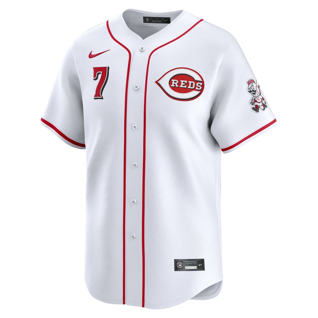 Men's Cincinnati Reds Spencer Steer White Home Limited MLB Baseball Jersey - view 2