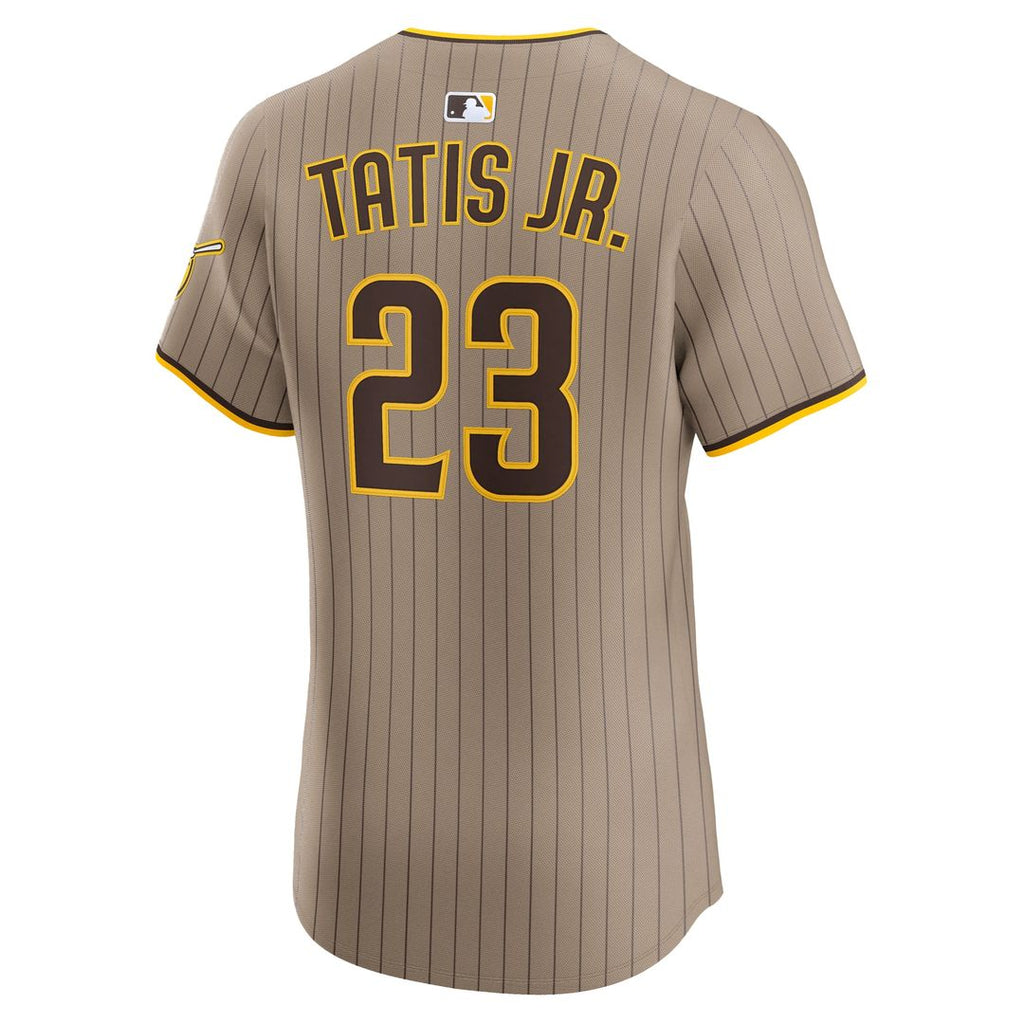 Men's San Diego Padres Fernando Tatis Jr. Khaki Sand Elite MLB Baseball Jersey - view 6