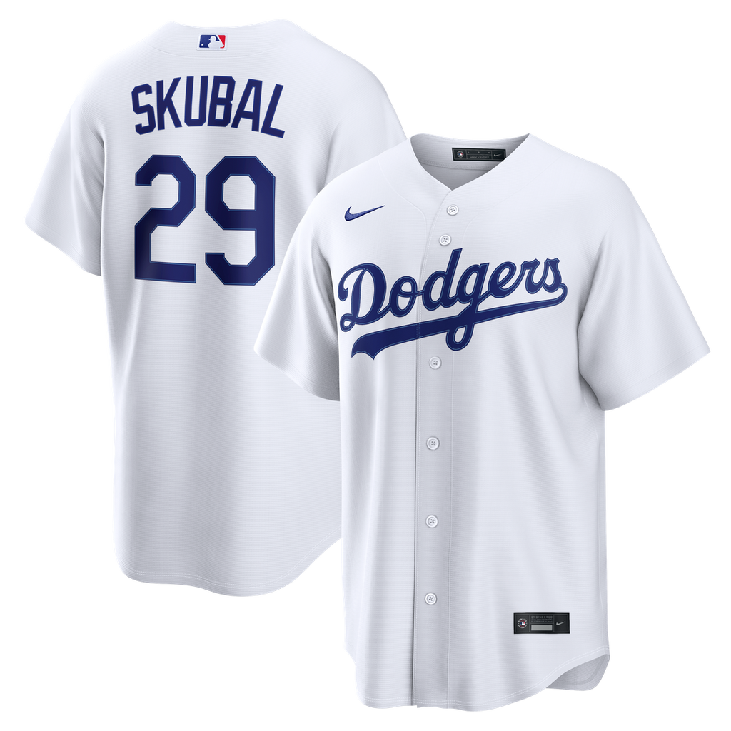 Men's Los Angeles Dodgers Tarik Skubal White Home Replica MLB Baseball Jersey - view 1