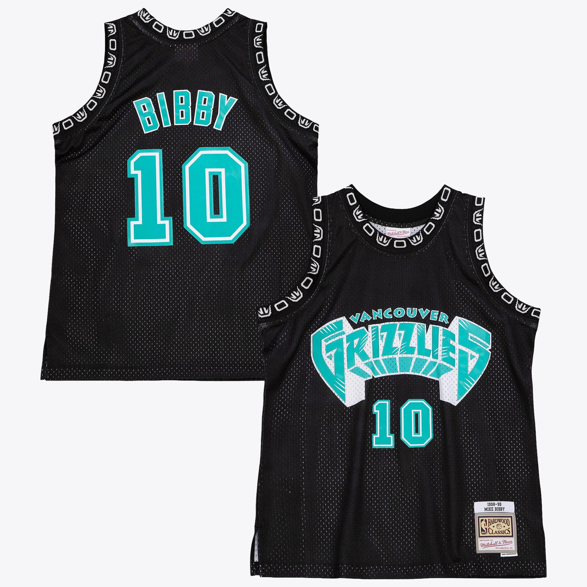 Men's Vancouver Grizzlies Mike Bibby 1998 Team Color Swingman NBA Basketball Jersey - Black - view 2