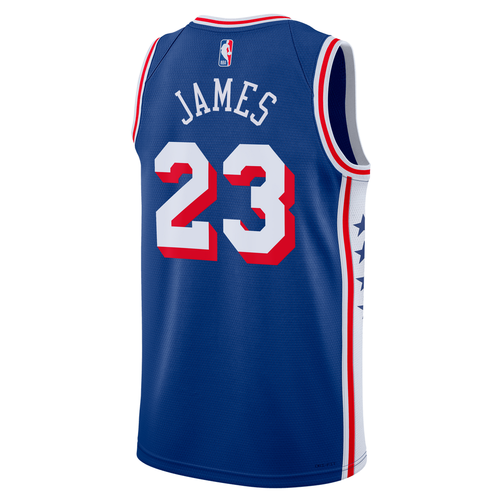 Unisex Lebron James Philadelphia 76ers Icon Edition Swingman NBA Basketball Jersey - Royal - view 4