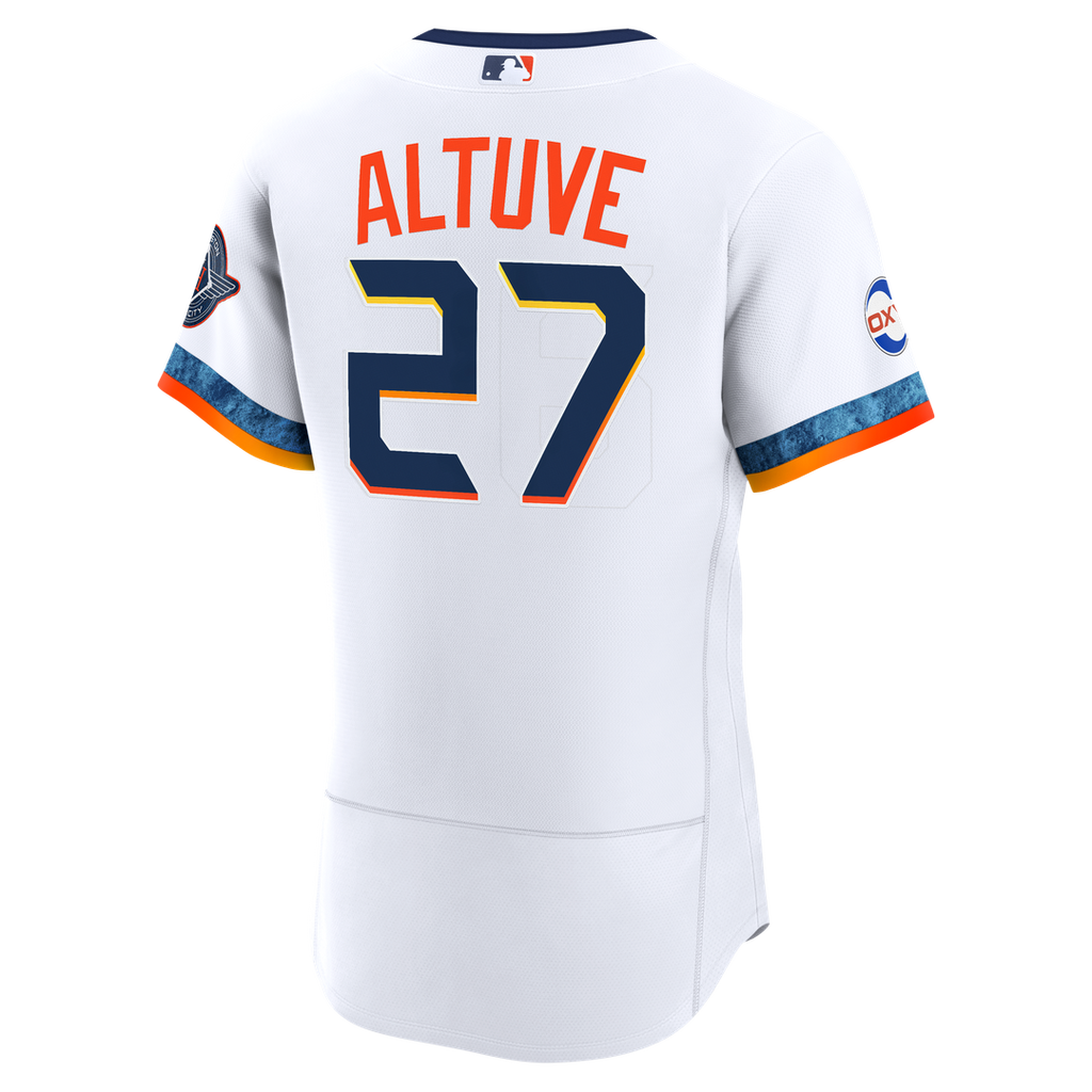 Men's Houston Astros Jose Altuve White City Connect Sponsor Patch MLB Baseball Jersey - view 3