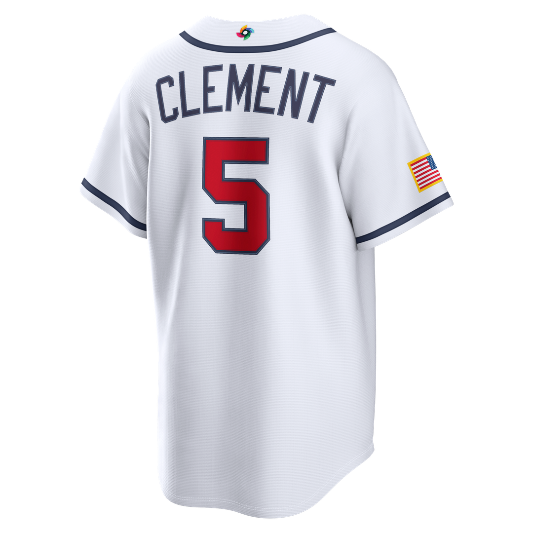 Men's USA Baseball Ernie Clement White 2026 World Baseball Classic Home Stadium MLB Baseball Jersey - view 3
