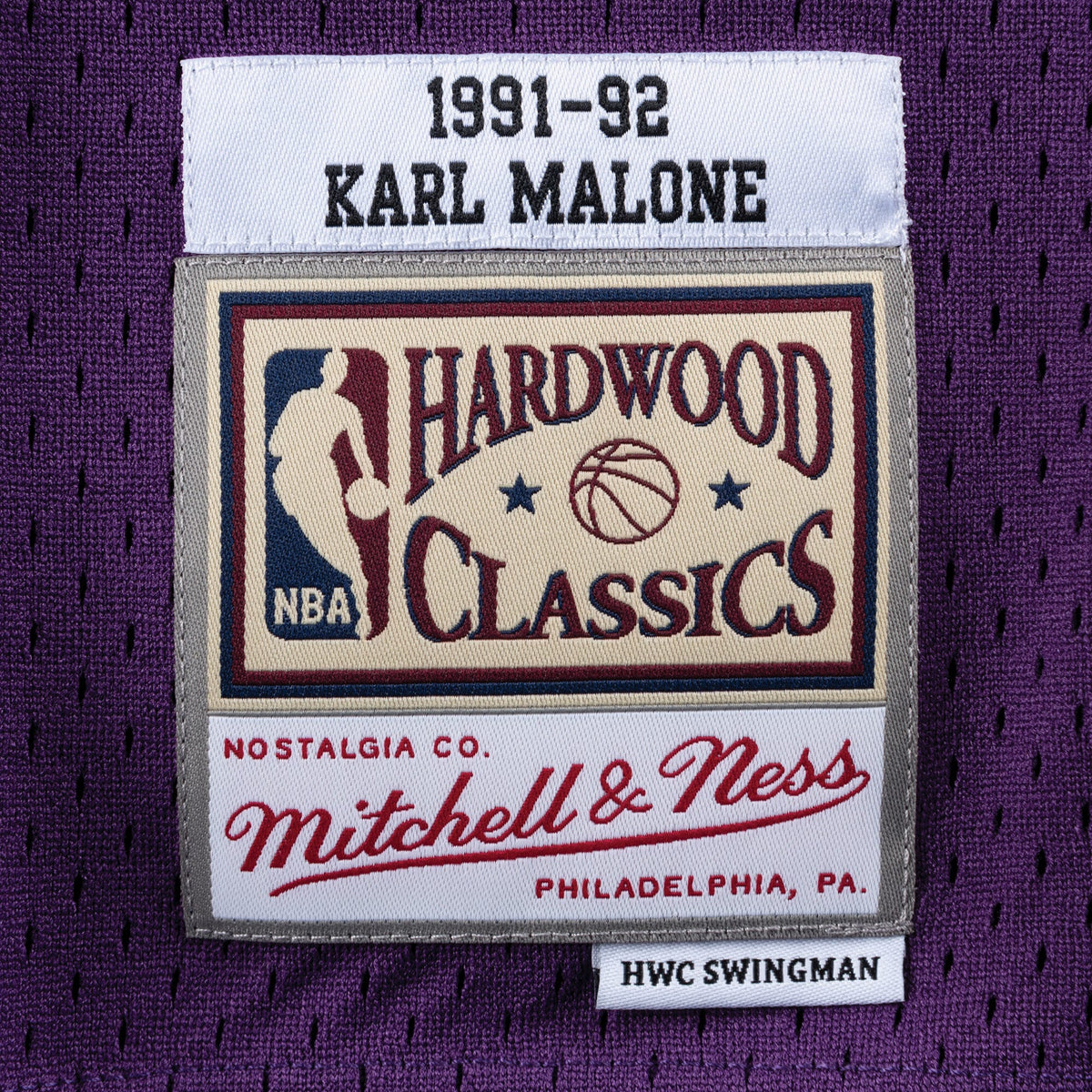 Men's Utah Jazz Swingman NBA Basketball Jersey Karl Malone 1991-92 - view 4