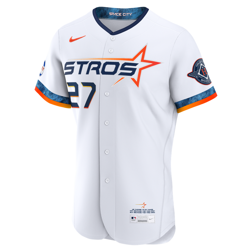 Men's Houston Astros Jose Altuve White City Connect Sponsor Patch MLB Baseball Jersey - view 2