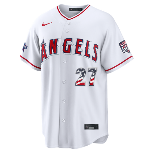 Men's 2026 All-Star Edition Stars & Stripes Men's Los Angeles Angels Mike Trout White Stadium MLB Baseball Jersey - view 2