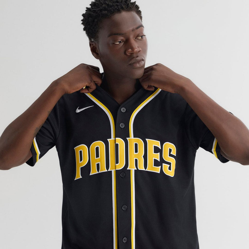 Men's San Diego Padres Jackson Merrill Fashion Replica Black Out MLB Baseball Jersey - view 10