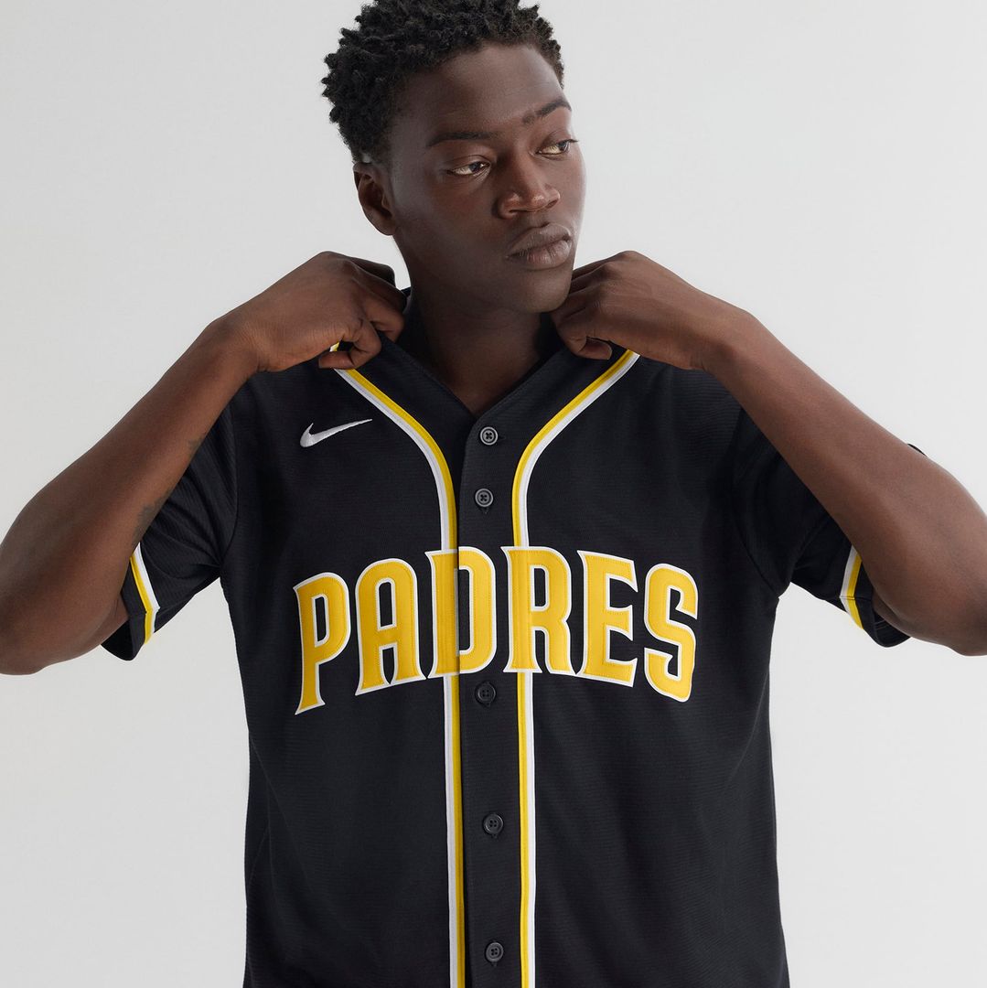 Men's San Diego Padres Jackson Merrill Fashion Replica Black Out MLB Baseball Jersey - view 10