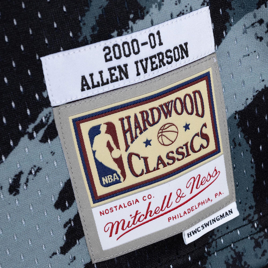 Men's Philadelphia 76ers Allen Iverson 2000 Team Marble Swingman NBA Basketball Jersey - Black - view 6