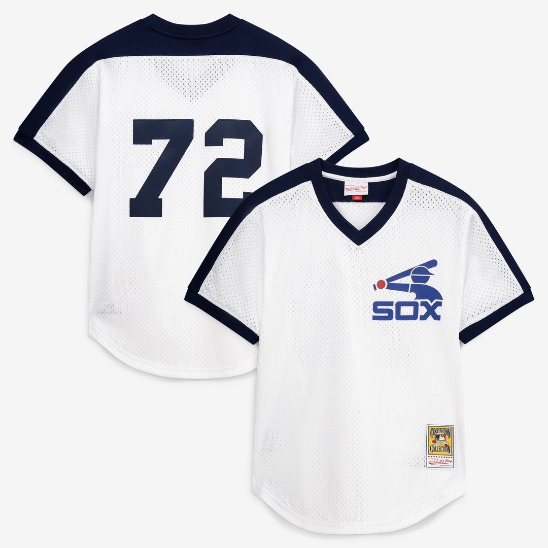 Men's Chicago White Sox Carlton Fisk Navy Batting Practice MLB Baseball Jersey - view 17