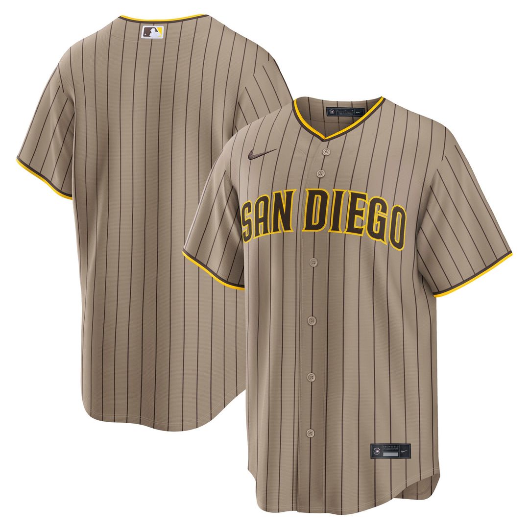 Men's San Diego Padres Sand Alternate Replica MLB Baseball Jersey - view 6