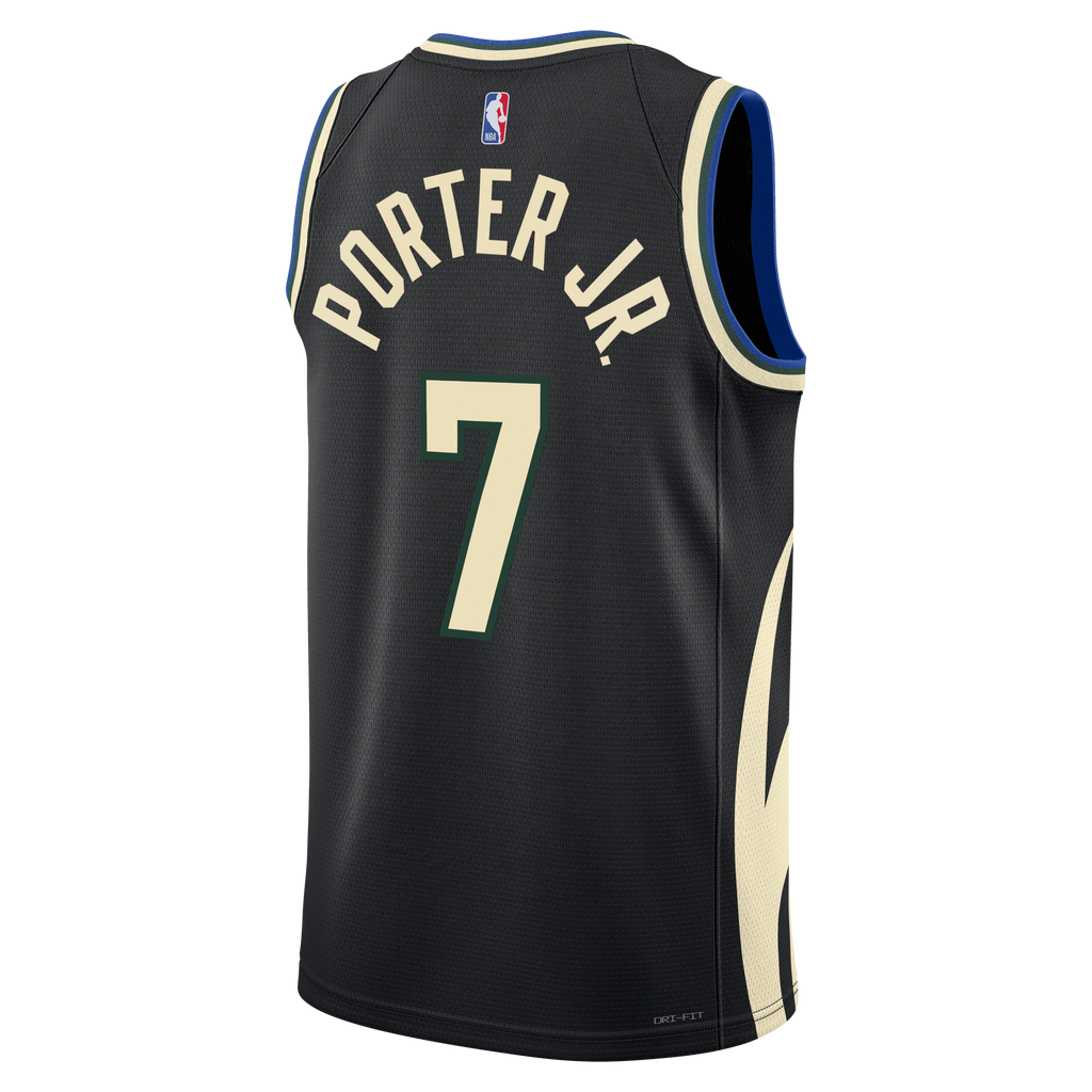 Unisex Kevin Porter Jr. Milwaukee Bucks Statement Edition Swingman NBA Basketball Jersey - Hunter Green - view 4