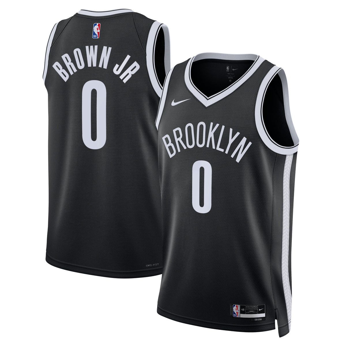 Unisex Mikel Brown Jr. Brooklyn Nets Icon Swingman NBA Basketball Jersey - Black - view 2