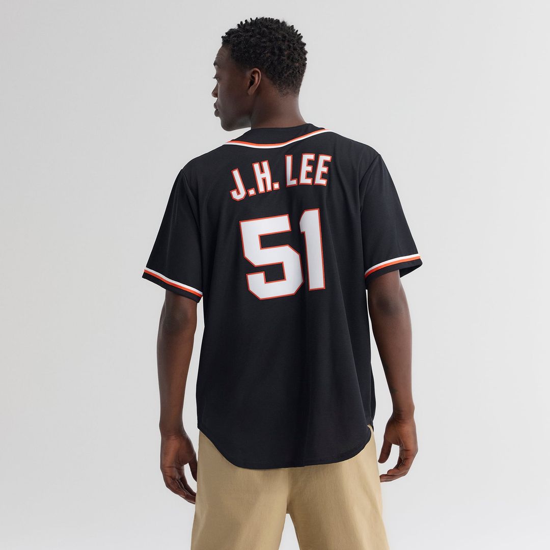 Men's San Francisco Giants Jung Hoo Lee Fashion Replica Black Out MLB Baseball Jersey - view 4