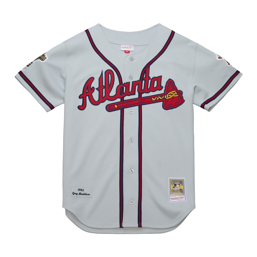 Men's Atlanta Braves Greg Maddux Gray 1995 Throwback MLB Baseball Jersey - view 2