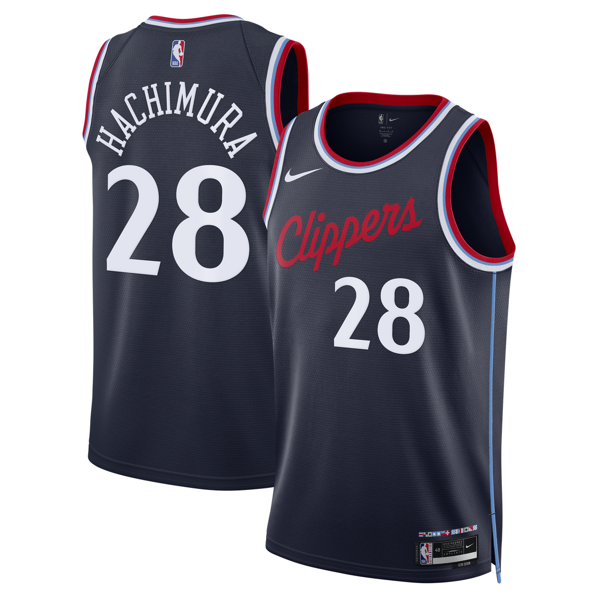 Unisex Rui Hachimura Los Angeles Clippers Replica Icon Edition Swingman NBA Basketball Jersey - Navy - view 2
