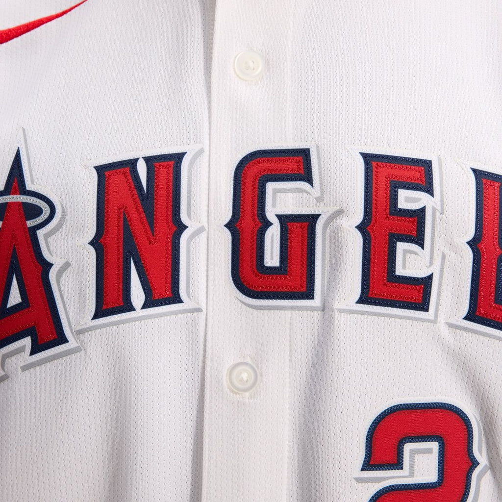Men's Los Angeles Angels Mike Trout White Home Limited MLB Baseball Jersey - view 13