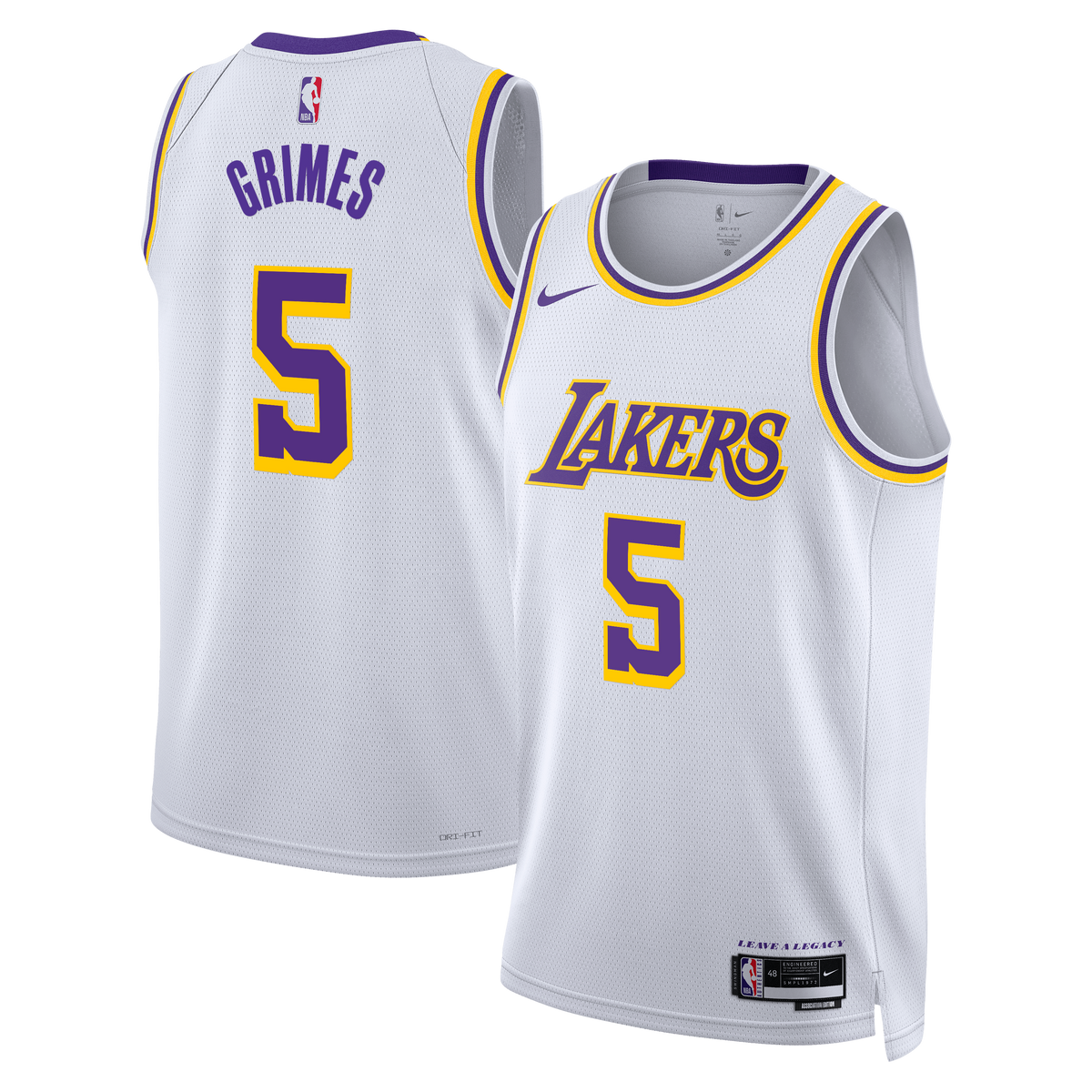 Unisex Quentin Grimes Los Angeles Lakers Association Edition Edition Swingman NBA Basketball Jersey - White - view 1