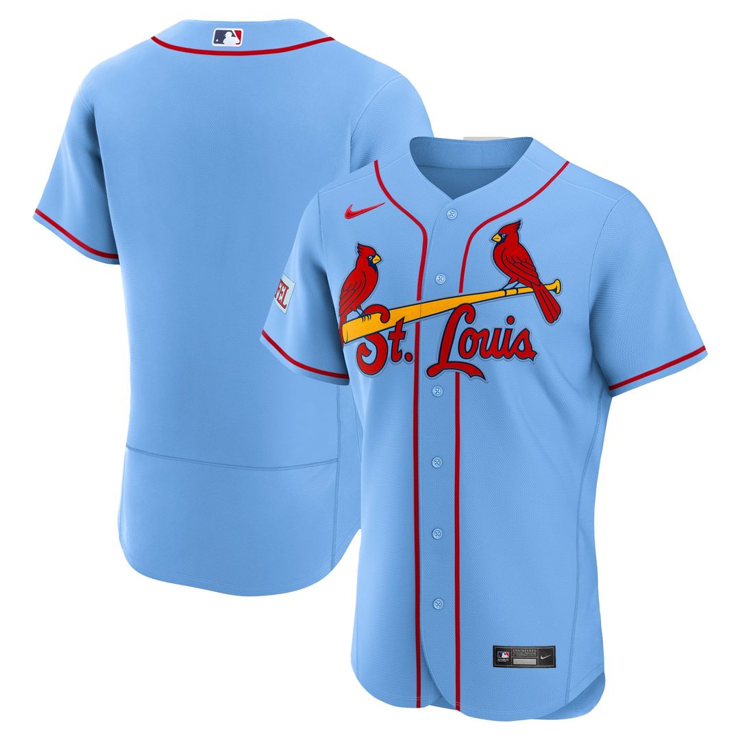 Men's St. Louis Cardinals Light Blue Alternate Sponsor Patch MLB Baseball Jersey - view 1