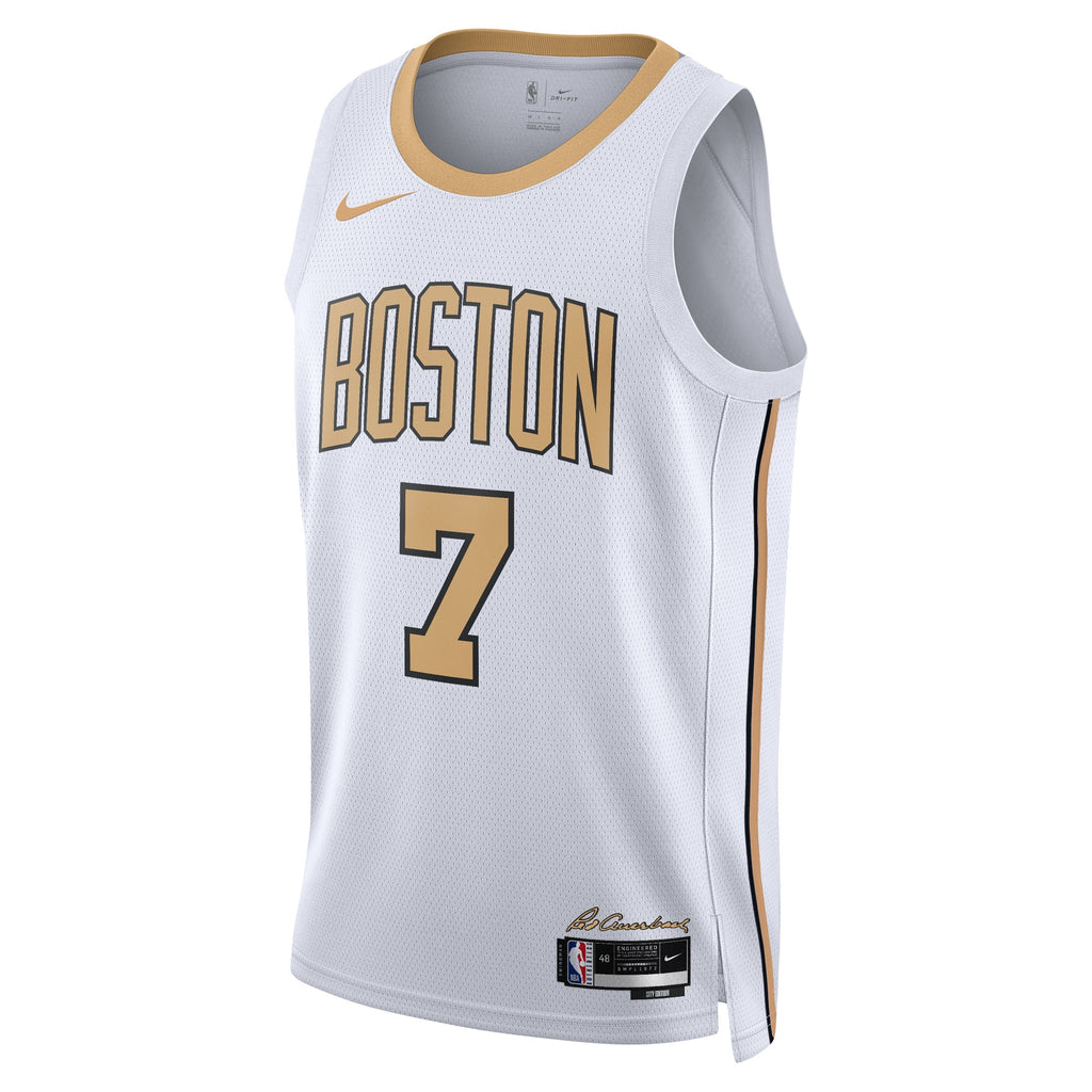Unisex Jaylen Brown Boston Celtics 2025/26 City Edition Swingman NBA Basketball Jersey - White - view 3