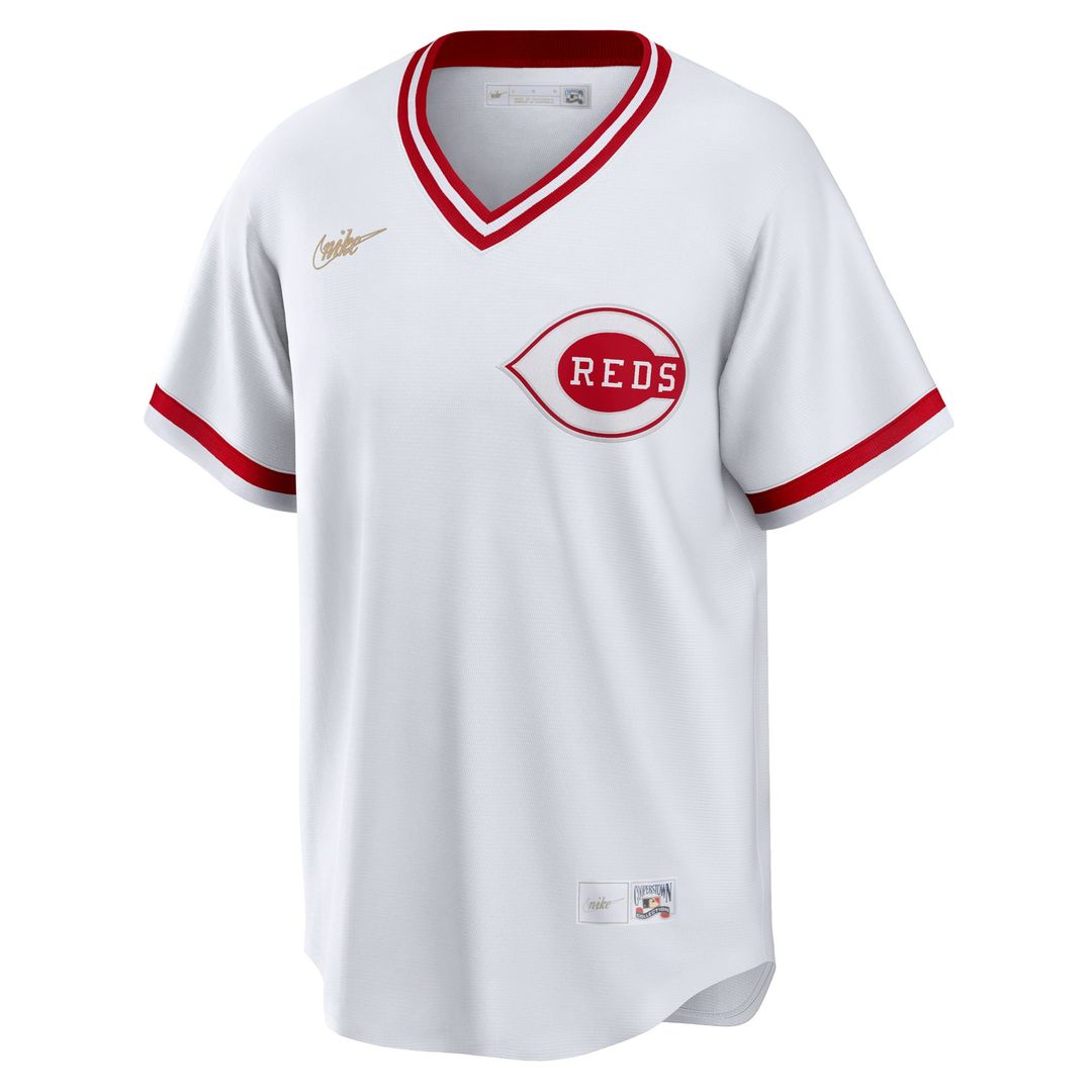 Men's Cincinnati Reds White Home Cooperstown Collection MLB Baseball Jersey - view 2