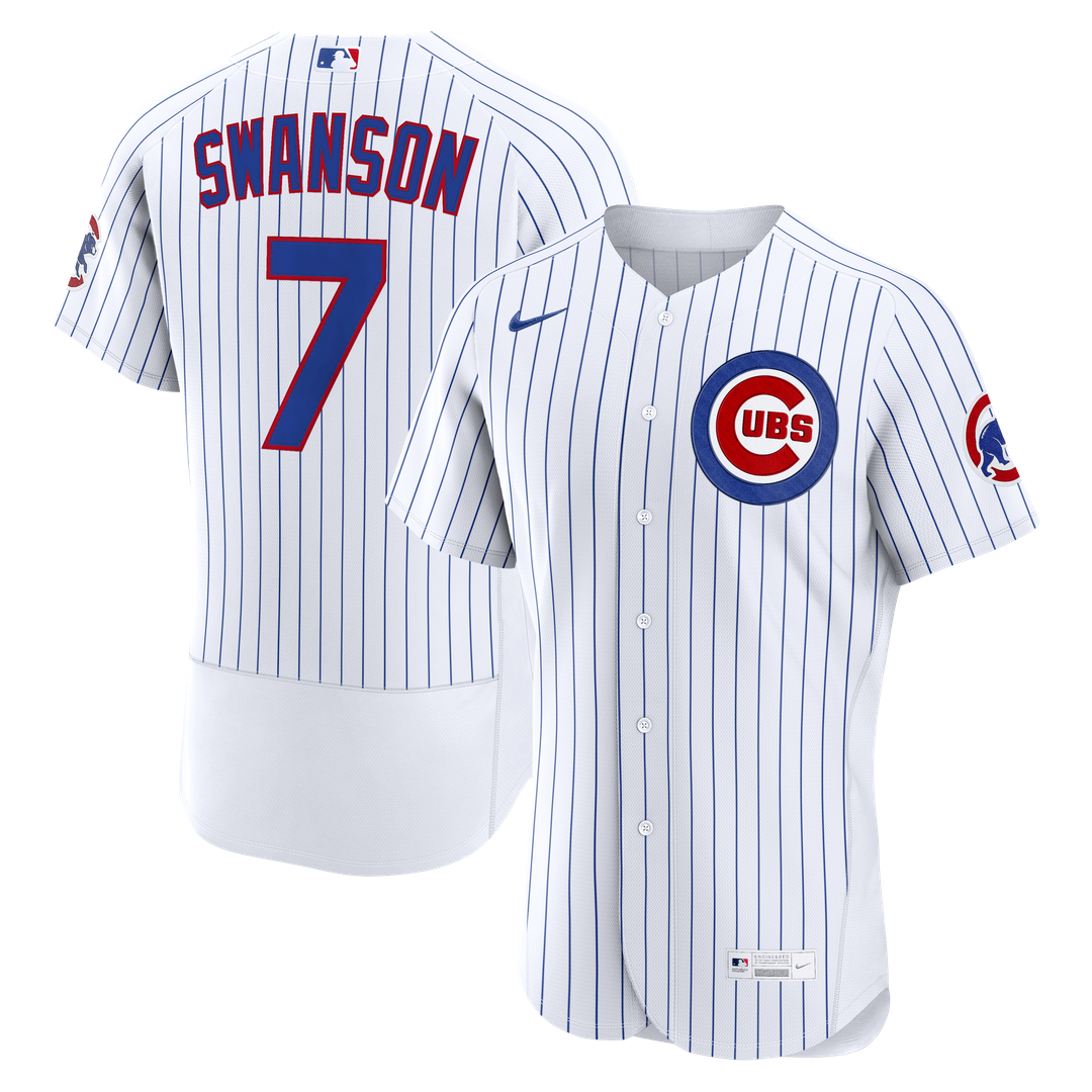 Men's Chicago Cubs Dansby Swanson White Home MLB Baseball Jersey - view 1