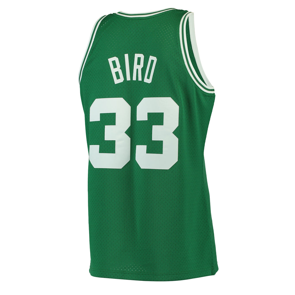 Men's Larry Bird White Boston Celtics 1985-86 Hardwood Classics Swingman NBA Basketball Jersey - view 8