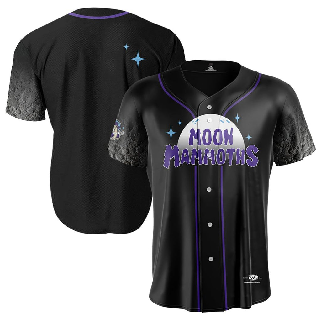 Men's Erie SeaWolves Black Moon Mammoths Alternate Replica MLB Baseball Jersey - view 1