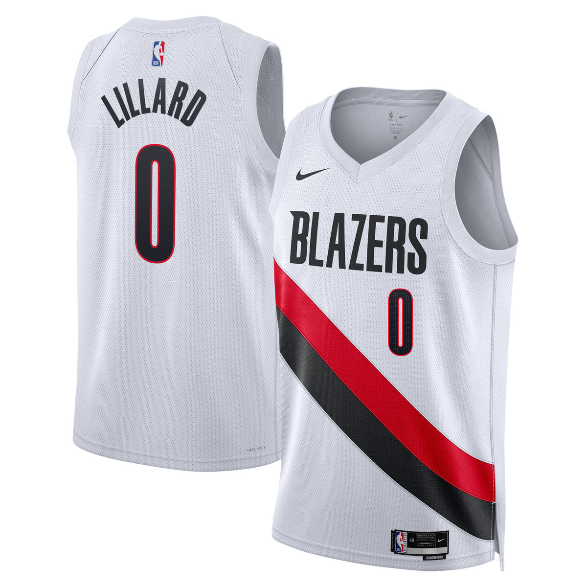 Unisex Damian Lillard Portland Trail Blazers Replica Association Edition Swingman NBA Basketball Jersey - White - view 2
