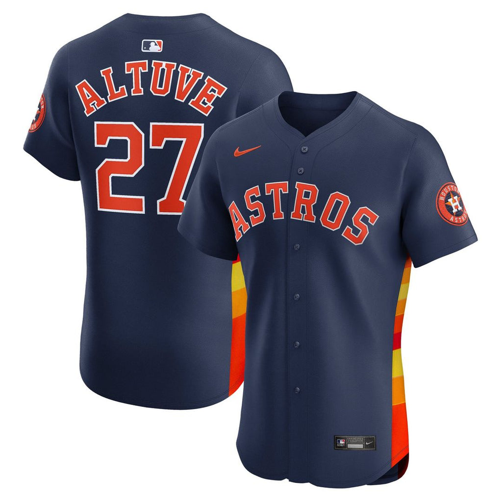 Men's Houston Astros Jose Altuve Navy Alternate 2 Elite MLB Baseball Jersey - view 4