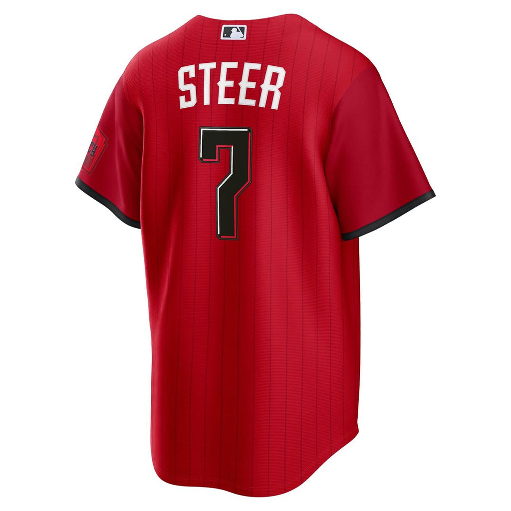 Men's Cincinnati Reds Spencer Steer Red 2026 City Connect Stadium MLB Baseball Jersey - view 3