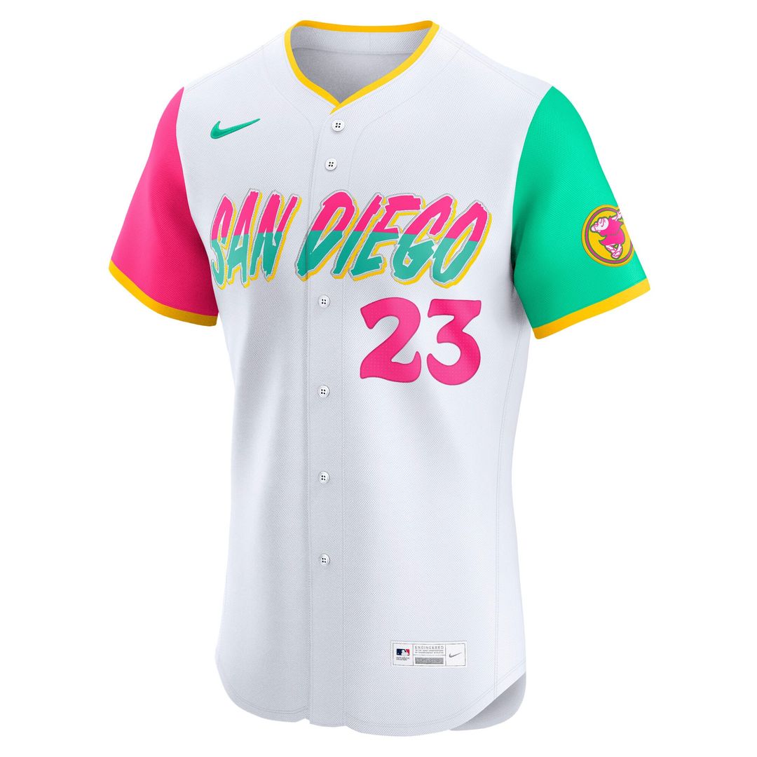 Men's San Diego Padres Fernando Tatis Jr. White City Connect Elite MLB Baseball Jersey - view 2