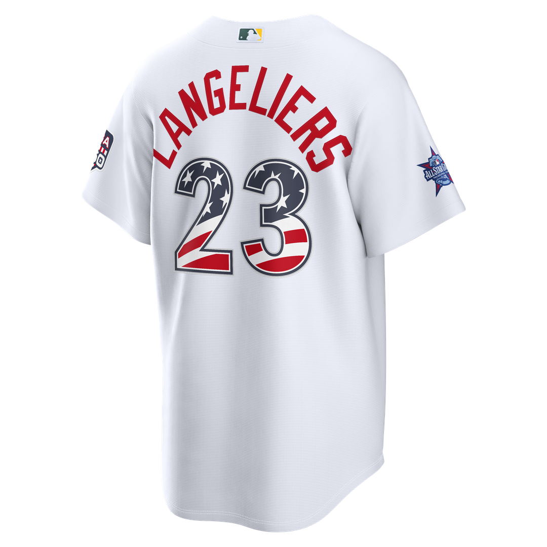Men's 2026 All-Star Edition Stars & Stripes Men's Athletics Shea Langeliers White Stadium MLB Baseball Jersey - view 3