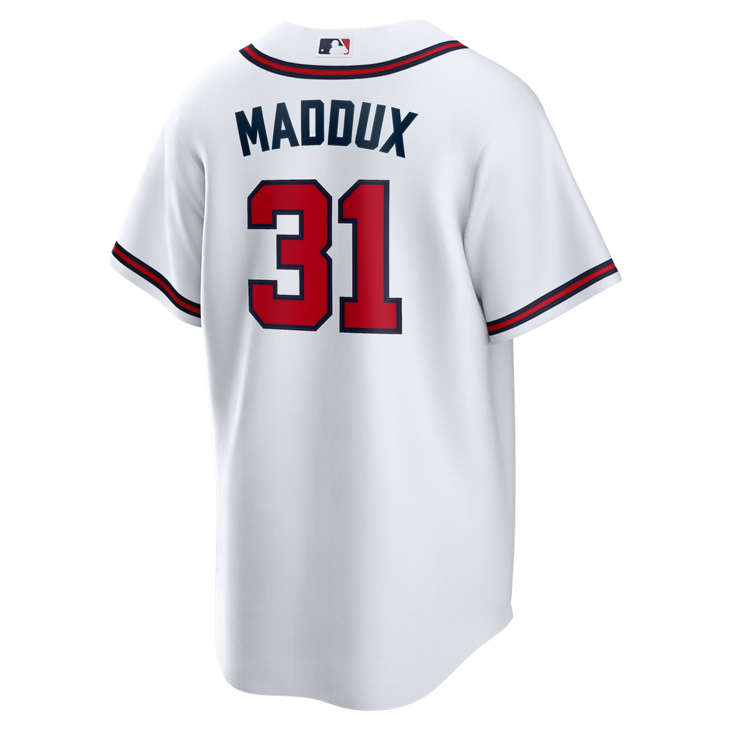 Men's Atlanta Braves Greg Maddux White Home Retired Player Replica MLB Baseball Jersey - view 3
