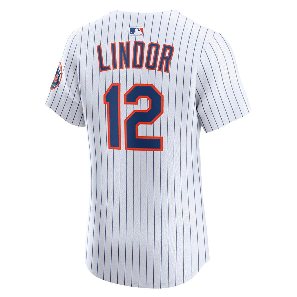 Men's New York Mets Francisco Lindor White Home Elite MLB Baseball Jersey - view 3