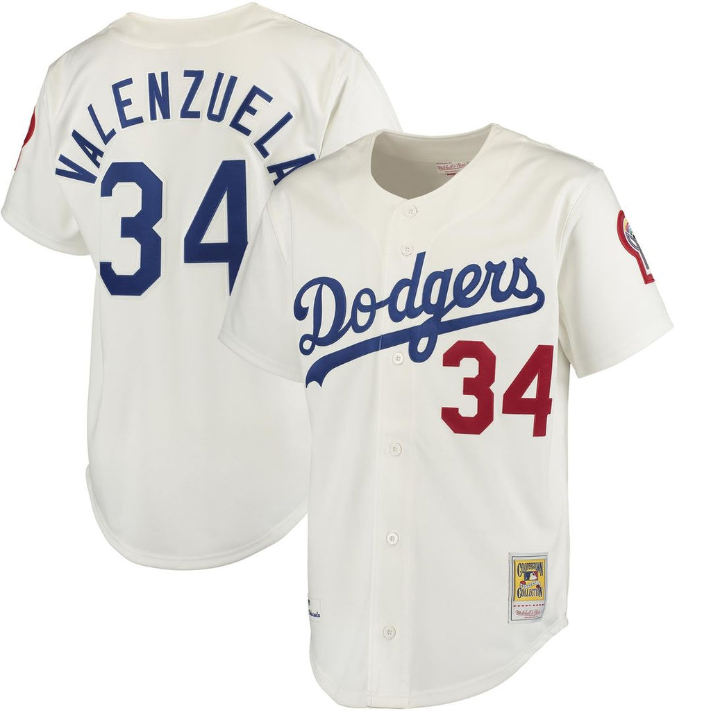Men's Los Angeles Dodgers Fernando Valenzuela Gray MLB Baseball Jersey - view 4