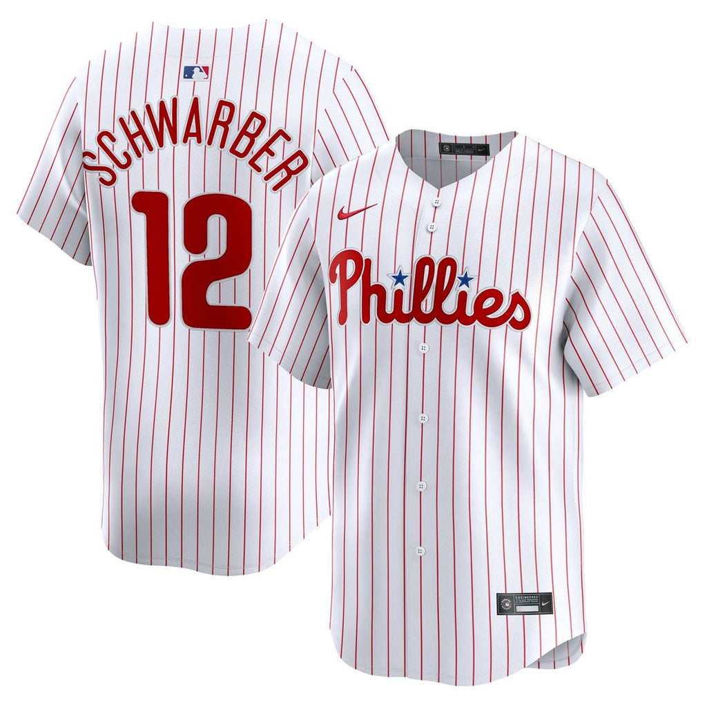 Men's Philadelphia Phillies Kyle Schwarber White Home Limited MLB Baseball Jersey - view 1